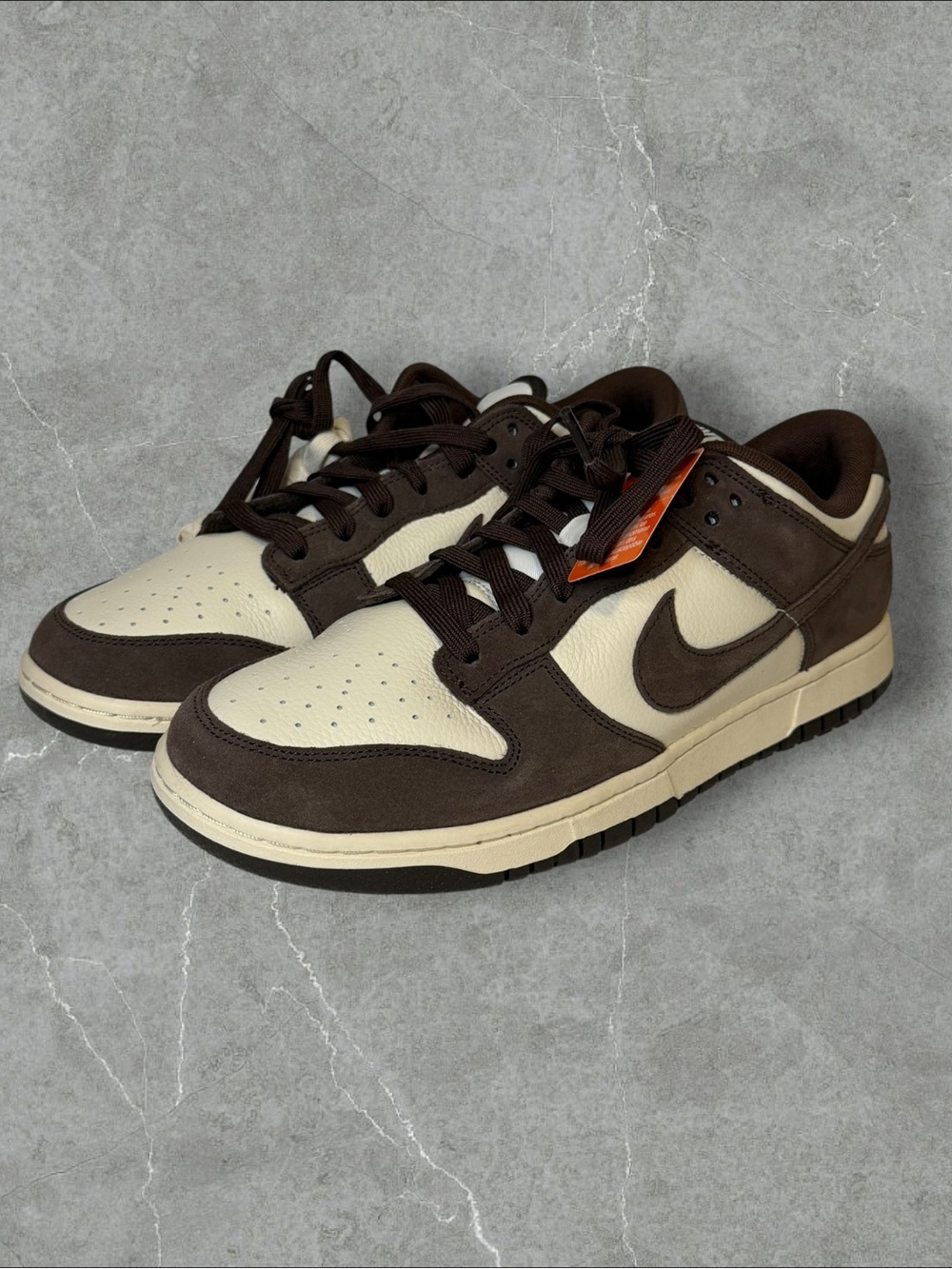 Nike Dunk low in pale ivory and baroque brown size 11M